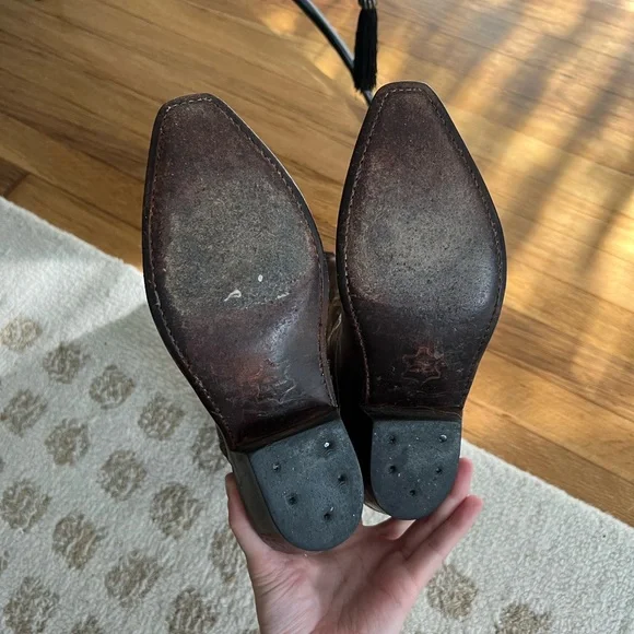 Old West Brown Western Cowboy Boots - Picture 3 of 4